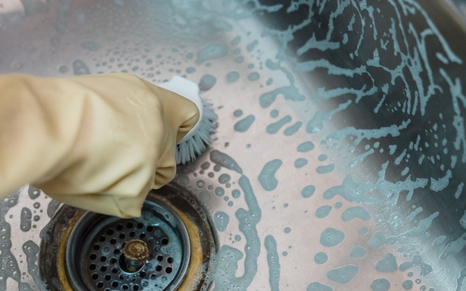 Water draining slowly from a sink