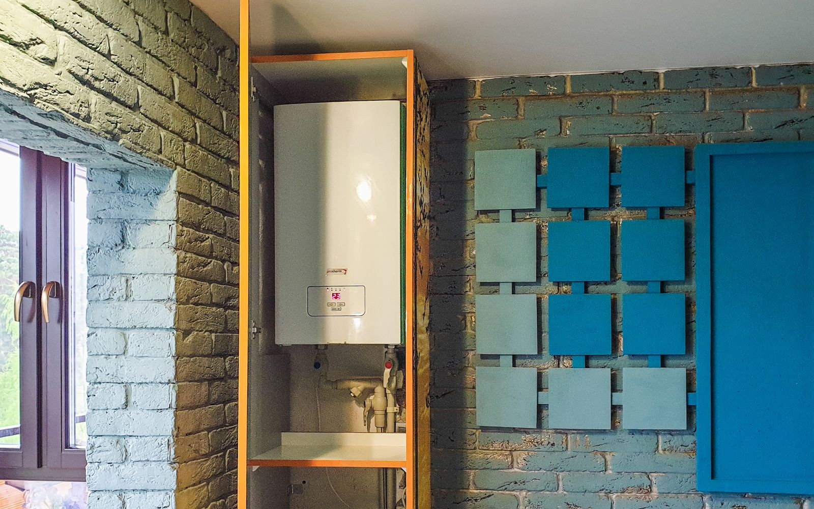 New water heater installed in a utility room